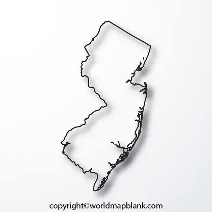 Blank Map of New Jersey - Outline