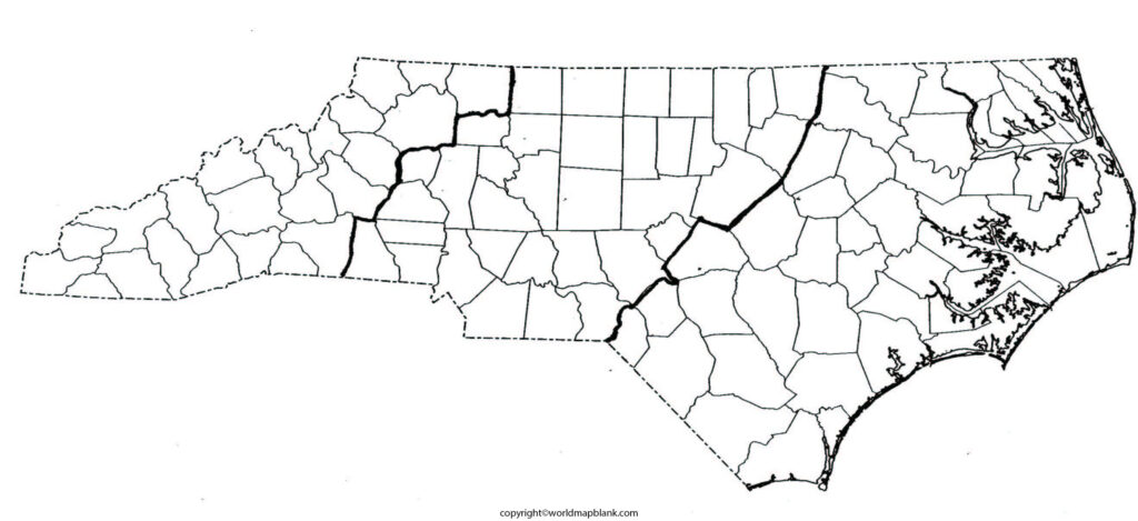 Blank Map of North Carolina - Outline