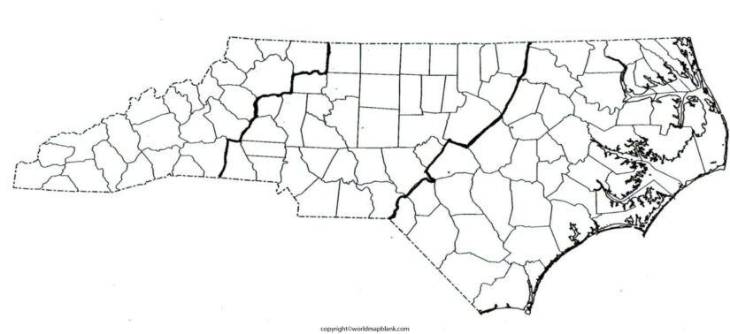Blank Map Of North Carolina