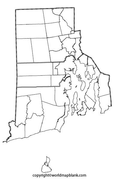 Blank Map of Rhode Island Outline