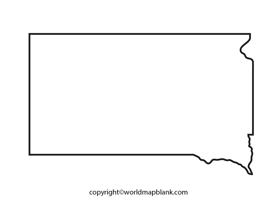 Blank Map of South Dakota - Outline