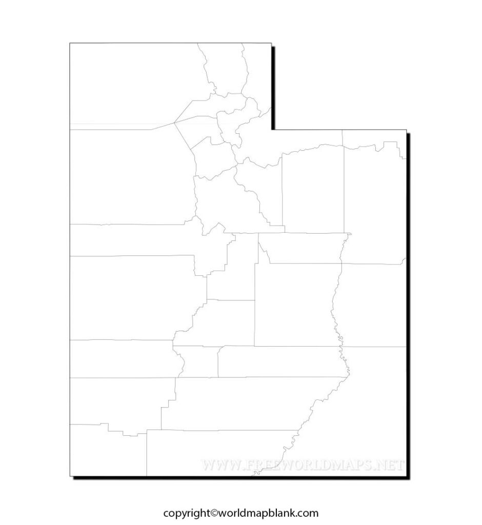 Blank Map of Utah - Outline