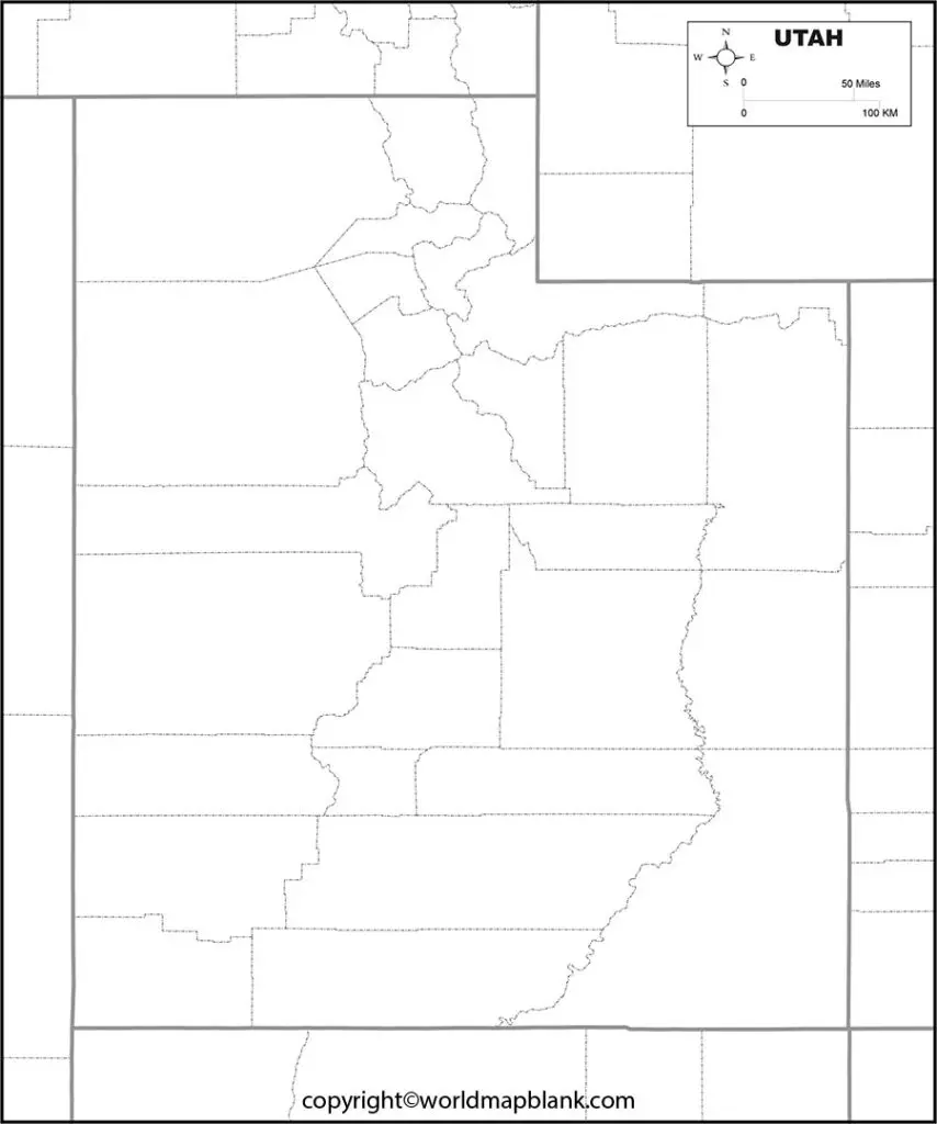 Utah Blank Map worksheet