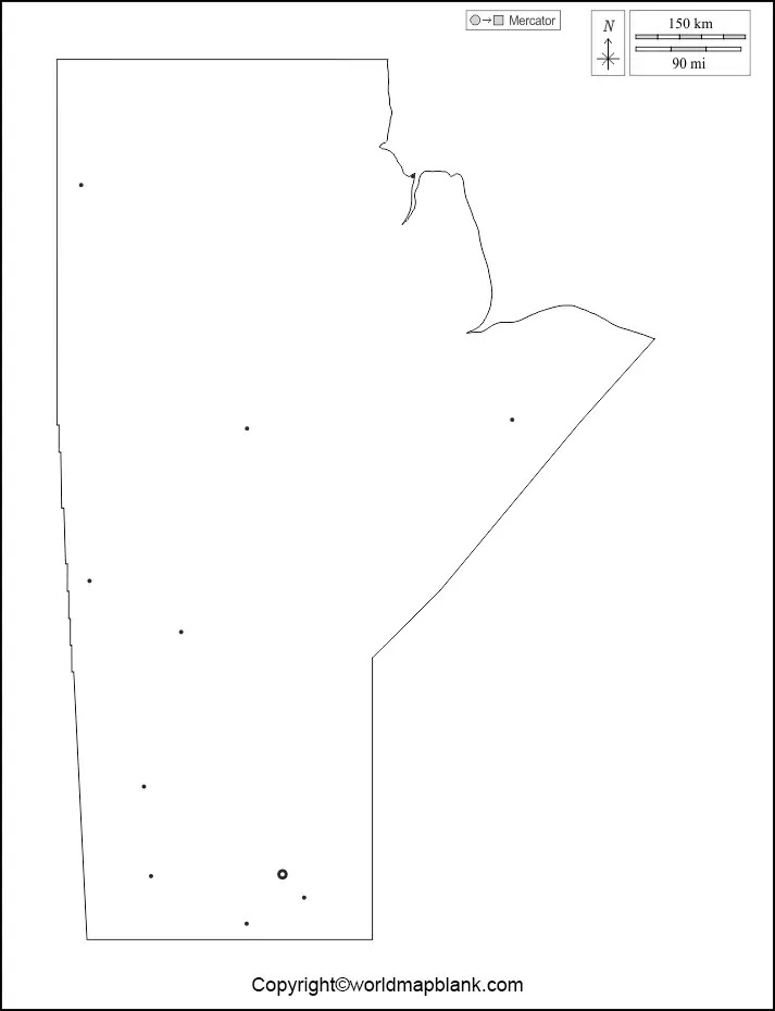 Blank Map of Manitoba Outline