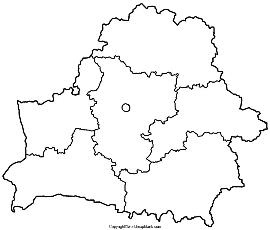 Blank Map of Belarus for Practice Worksheet