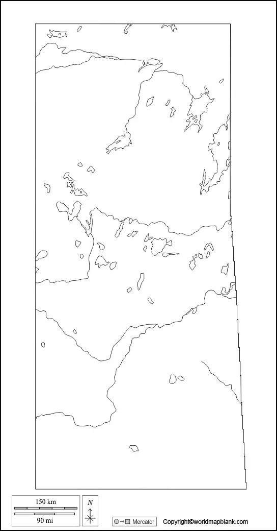 Blank Map of Saskatchewan for Practice Worksheet