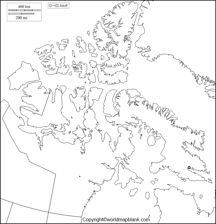 Blank Map of Nunavut Outline