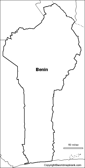 Printable Map of Benin