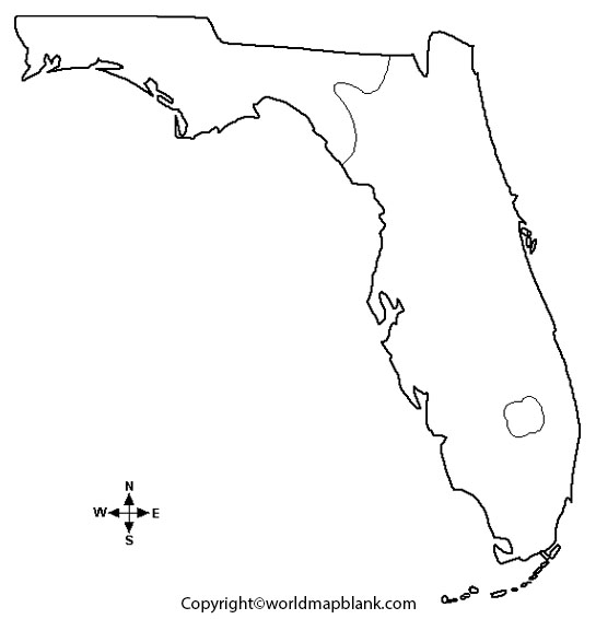 Florida Map Outline Printable