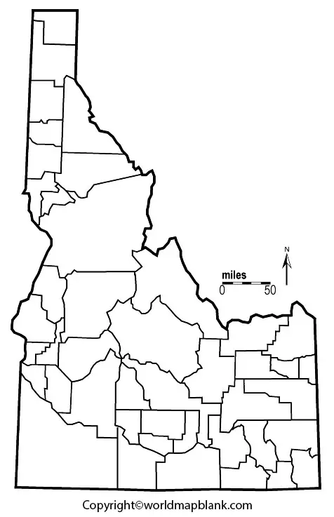Printable Map of Idaho
