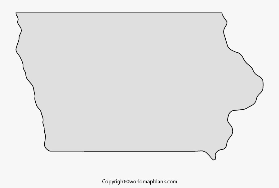 Printable Blank Map Of Iowa Outline Transparent PNG Map Printable   Printable Map Of Iowa 