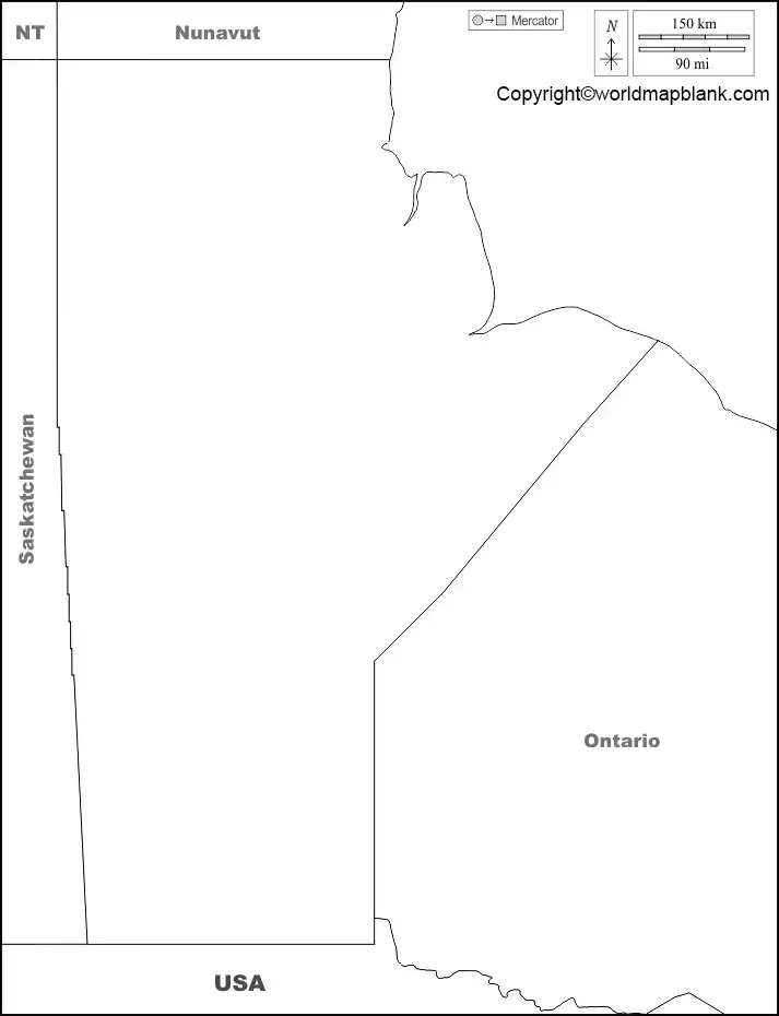 Printable Map of Manitoba