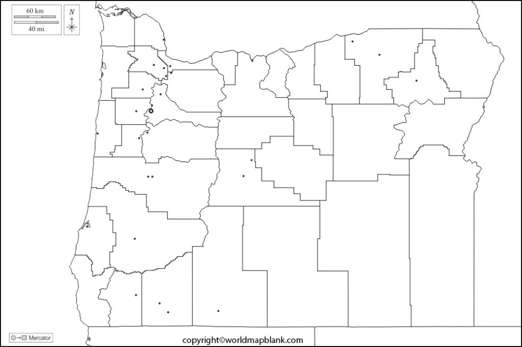 Printable Map of Oregon