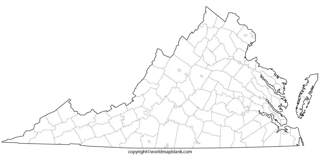 Printable Map of Virginia
