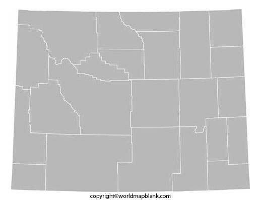 Printable Map of Wyoming