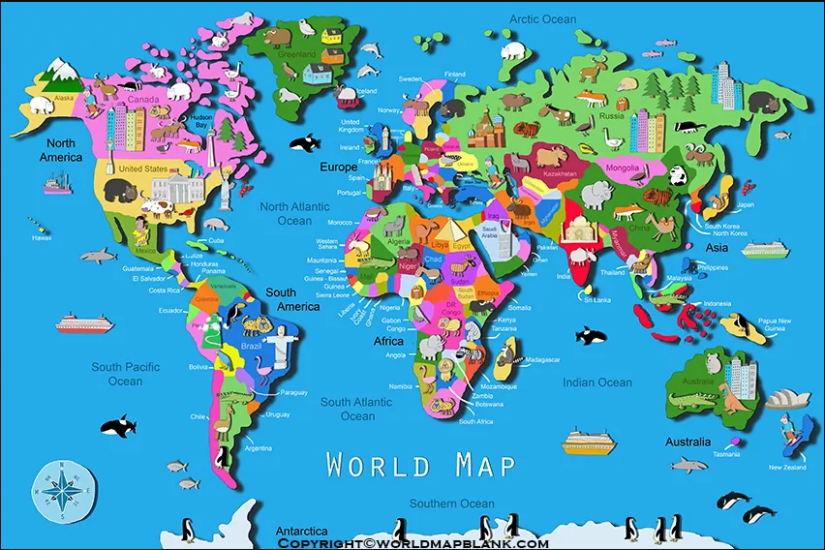 Map Definition For Kids Map Of World For Kids | World Map Blank And Printable