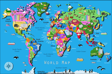 Printable World Map With Countries For Kids