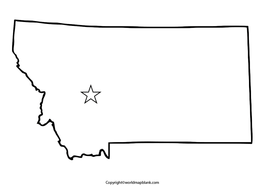Blank Map Of Montana Printable Montana Map Blank PDF 