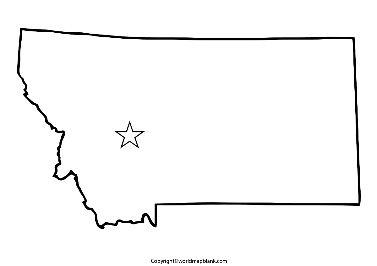 Blank Map of Montana – Printable Montana Map Blank [PDF]