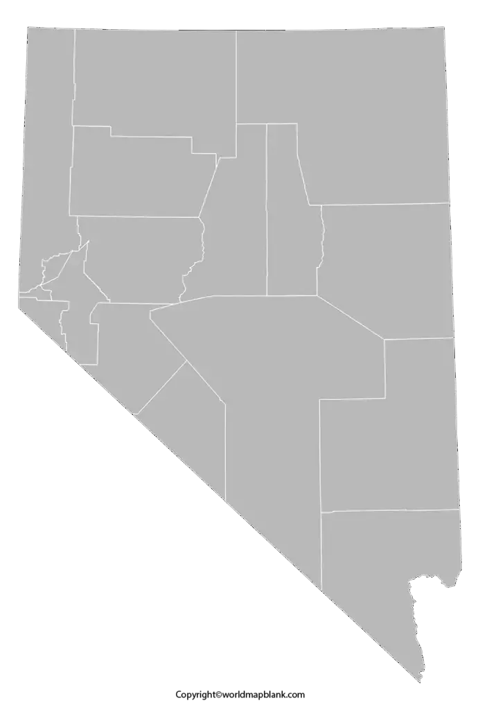 Blank Map of Nevada - Outline