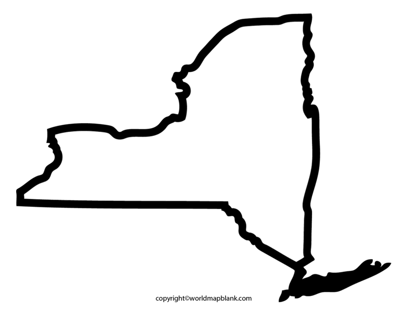 Transparent PNG Blank Map of New York