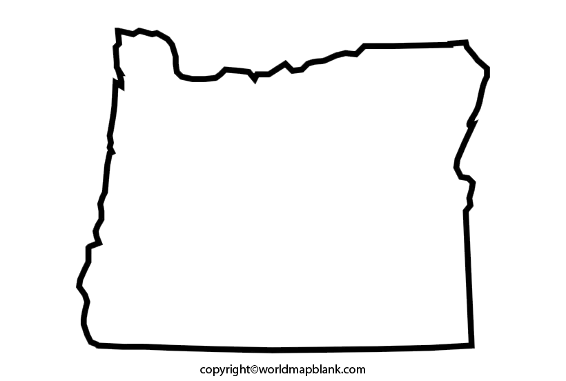Blank Map of Oregon - Outline