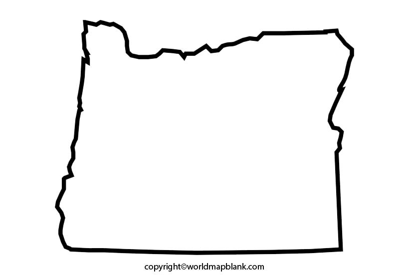 Blank Map of Oregon Outline