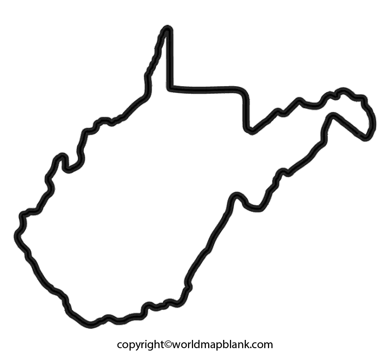 Transparent PNG Blank Map of West Virginia