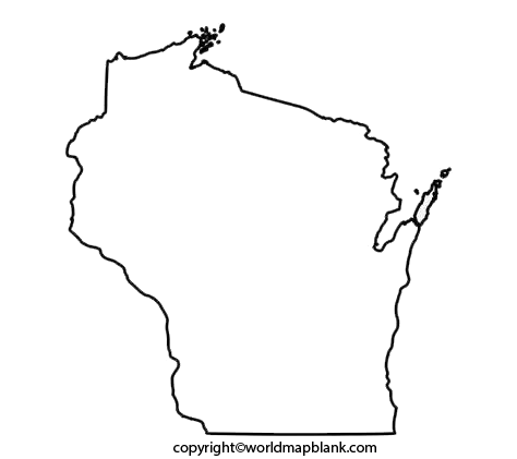 Transparent PNG Blank Map of Wisconsin