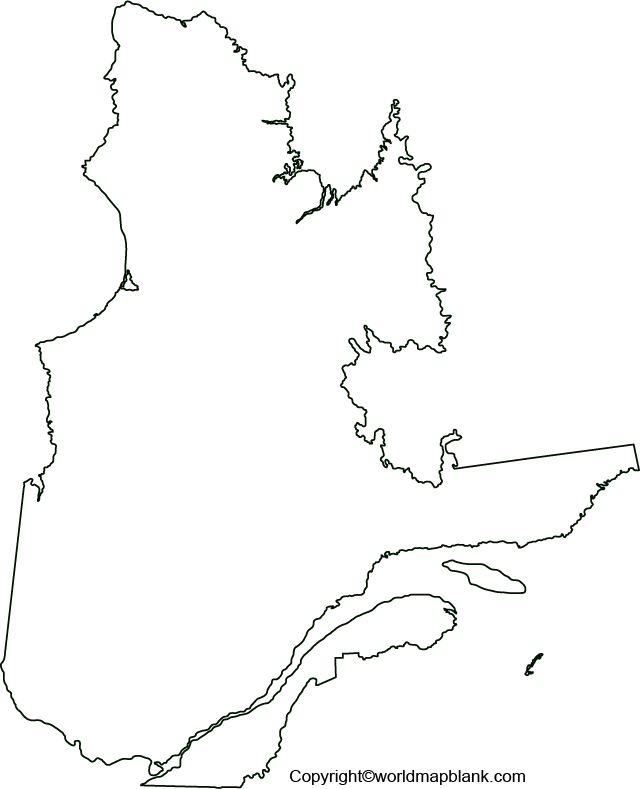 Printable Blank Map Of Quebec Outline Transparent Png Map