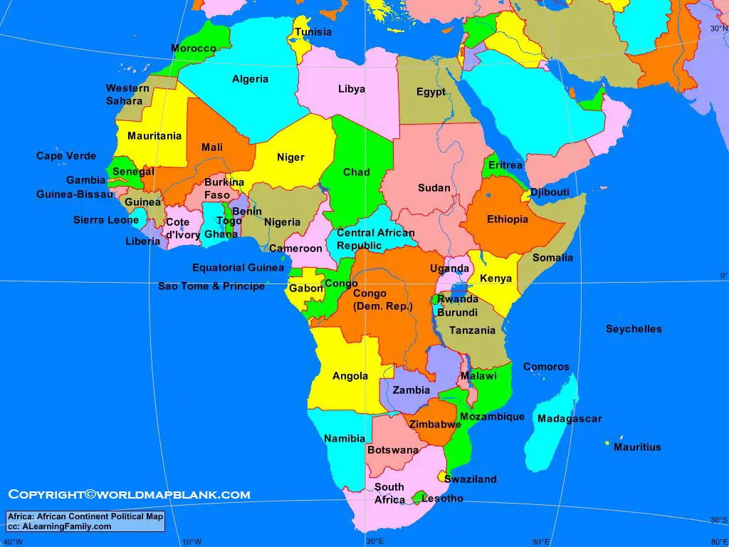 Printable Africa Political Map