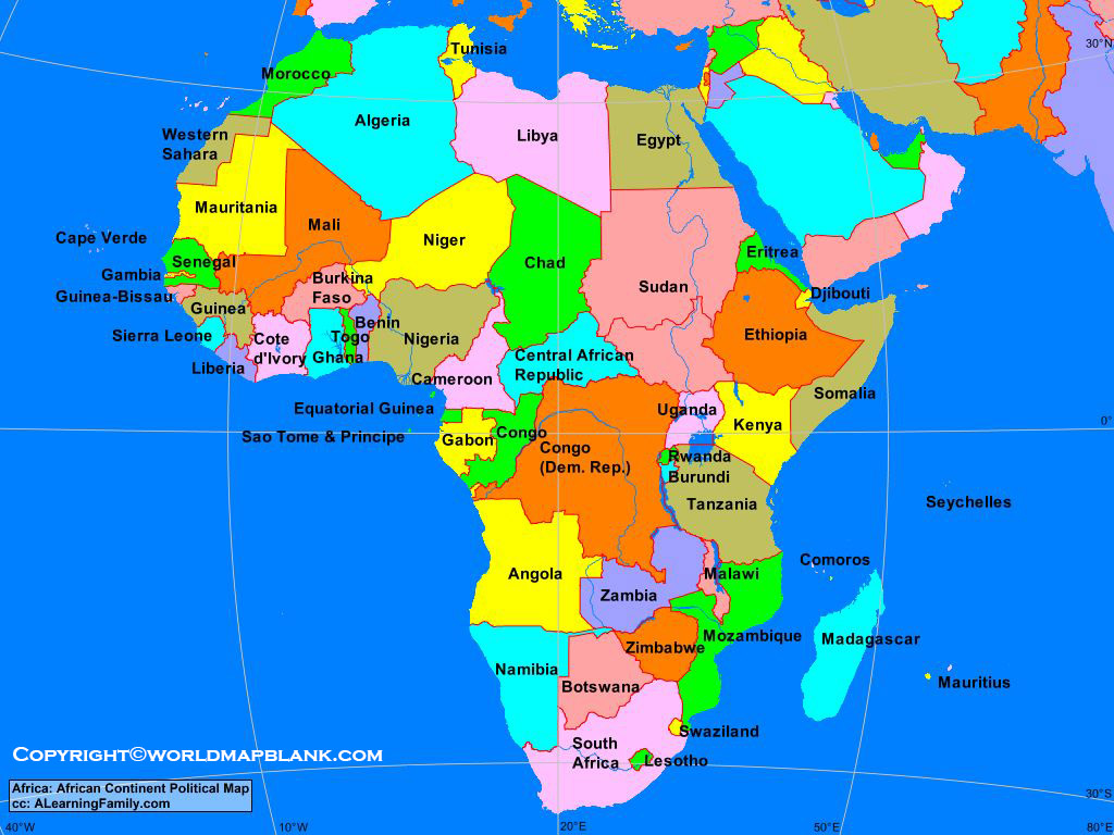 Africa Map Political 