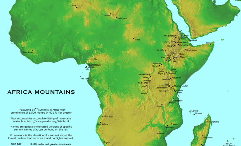 Africa Mountain Map