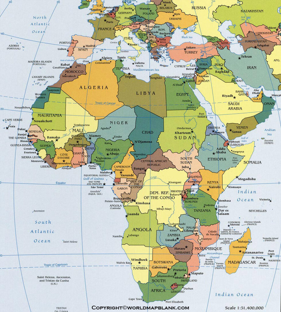 Map of Africa Political