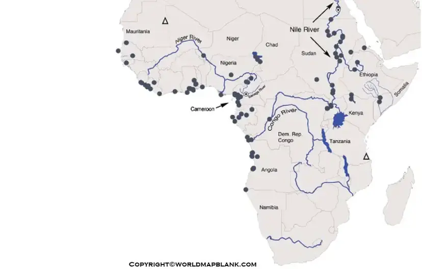 Map of Africa Rivers