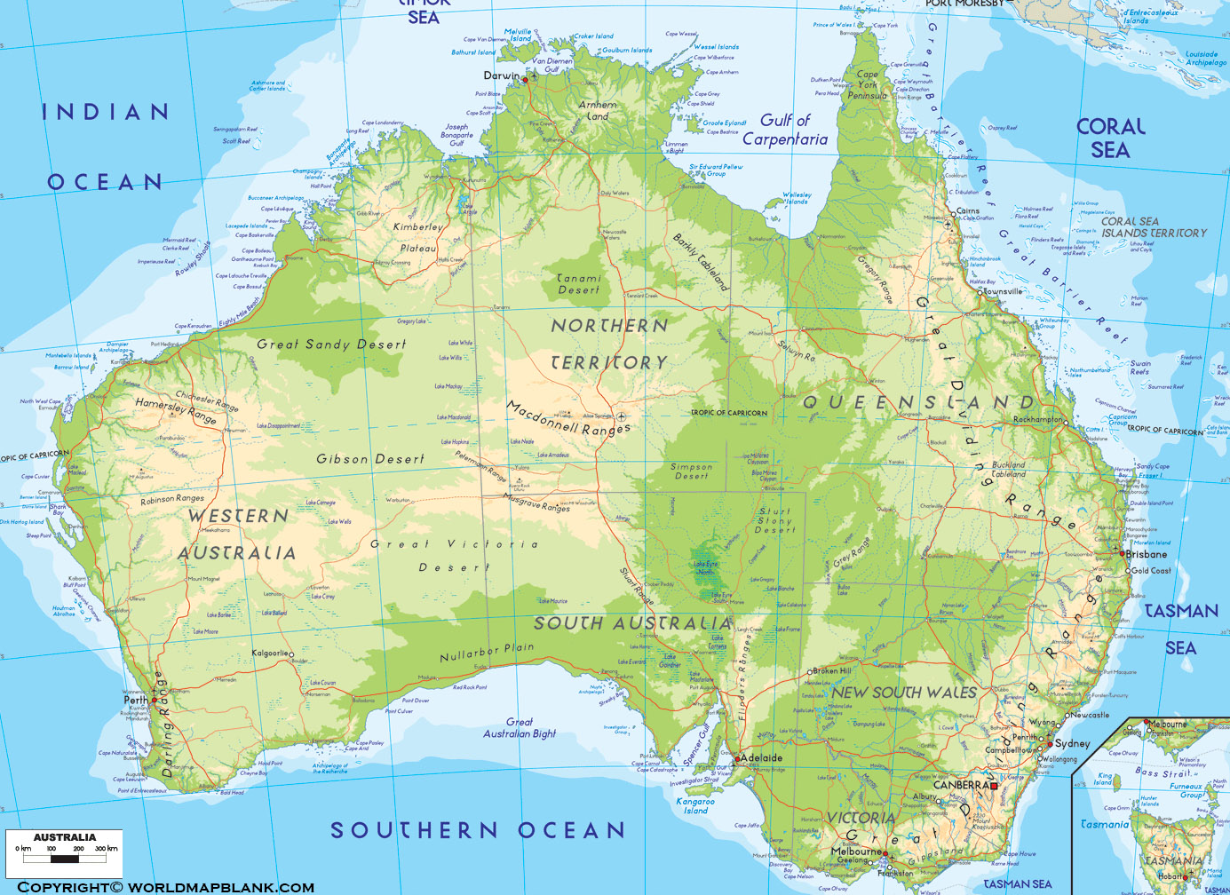Australia Mountains Map