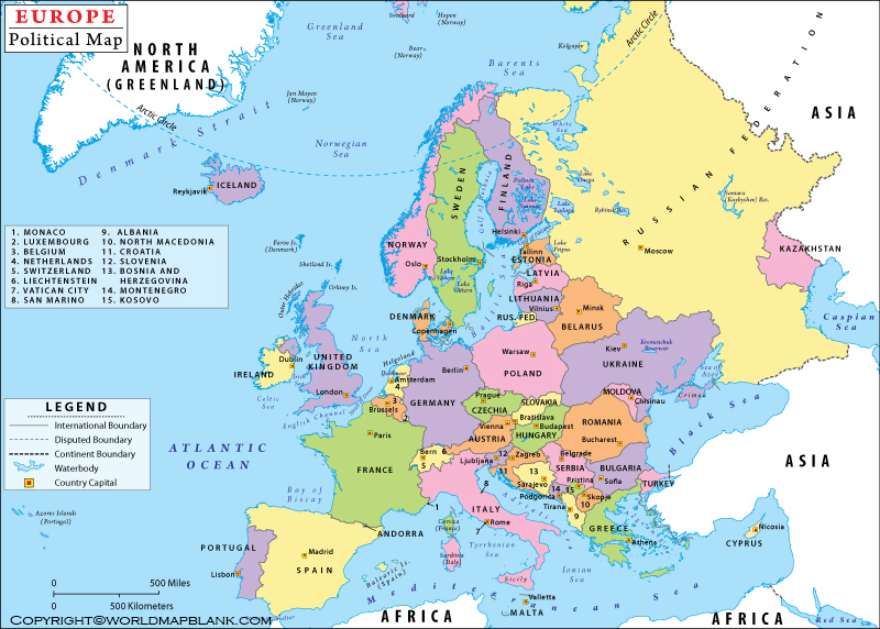 Europe Political Map Labeled