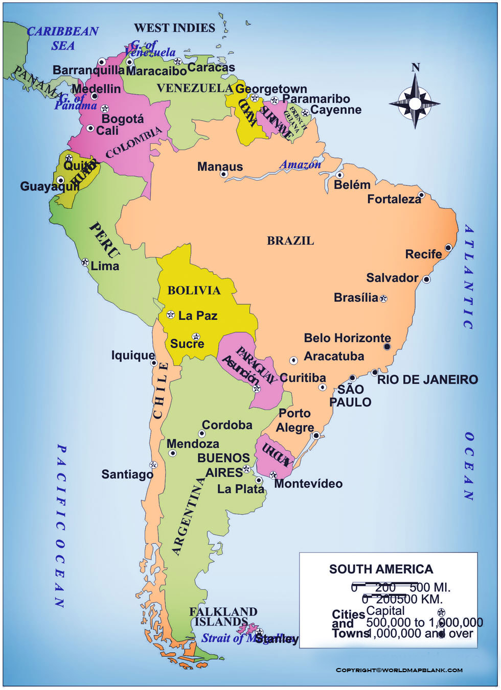 south-america-political-map-map-of-south-america-political