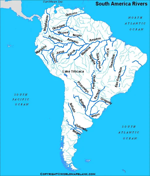 Printable South America Rivers Map