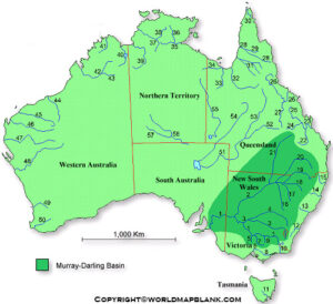 Printable Australia Rivers Map | Map of Australia Rivers
