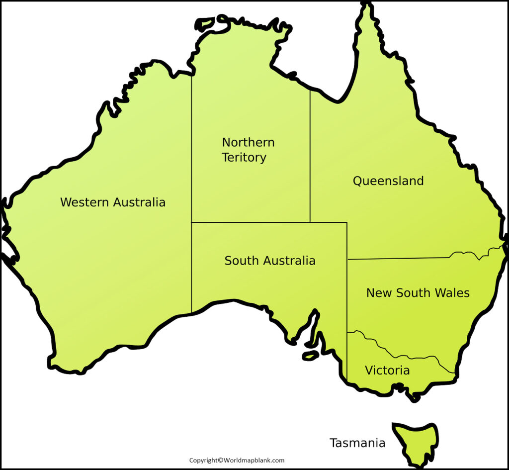 Printable Australia Political Map