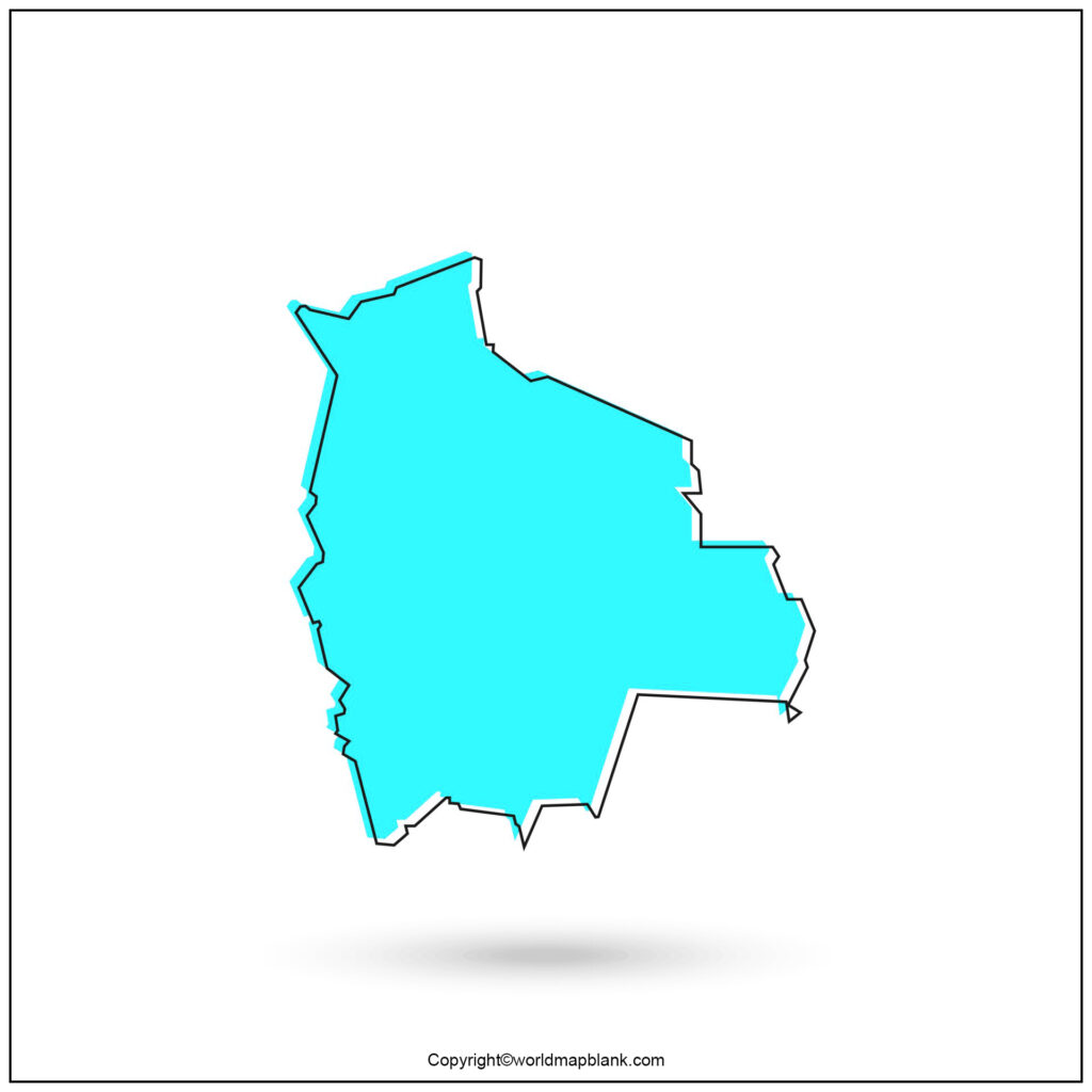 Printable Blank Bolivia Map