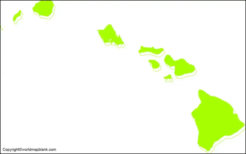 Printable Blank Map of Hawaii
