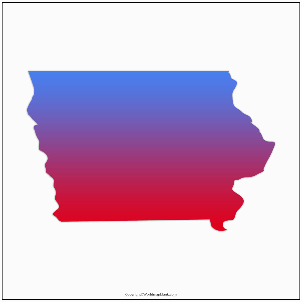 Printable Blank Iowa Map