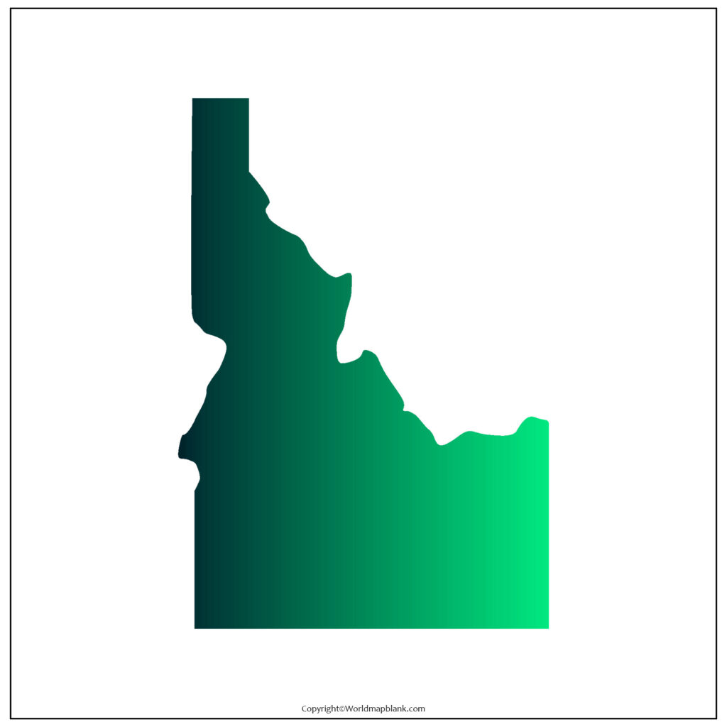 Printable Blank Map of Idaho