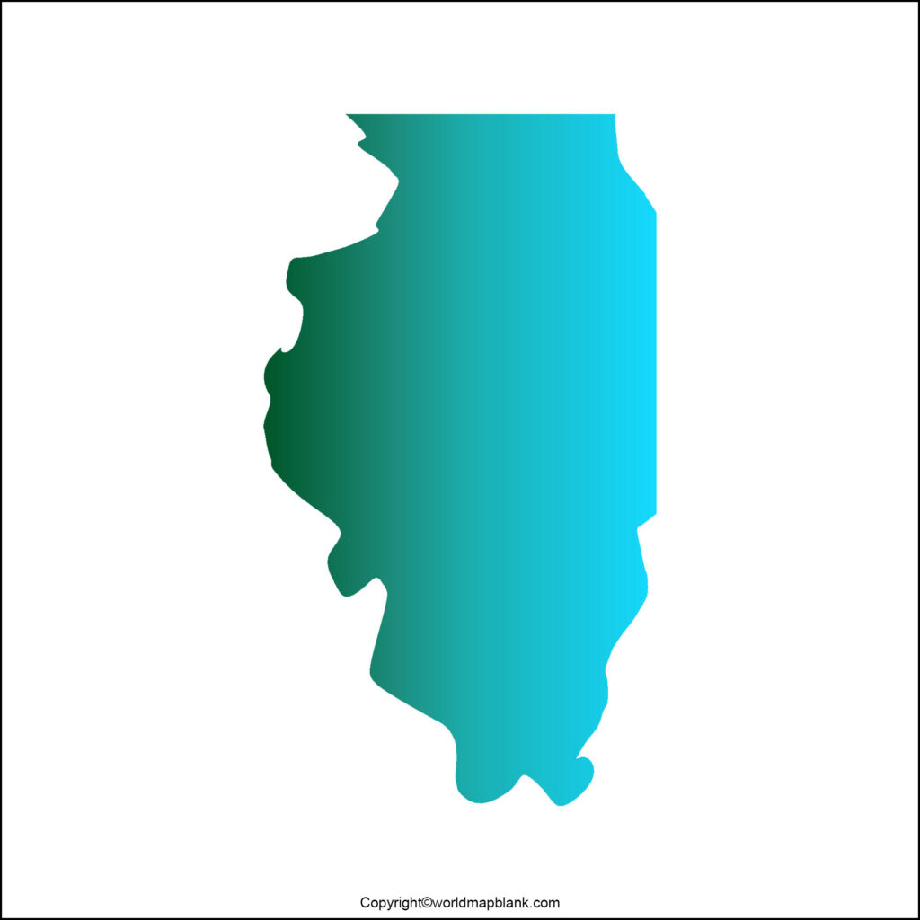 Printable Blank Map of Illinois