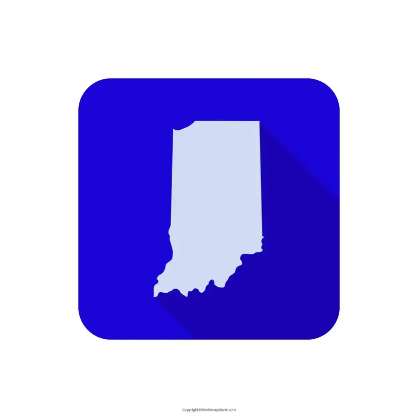 Printable Blank Map of Indiana