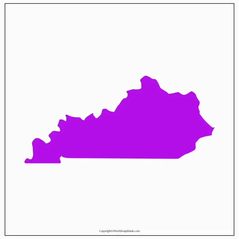 Printable Blank Map of Kentucky