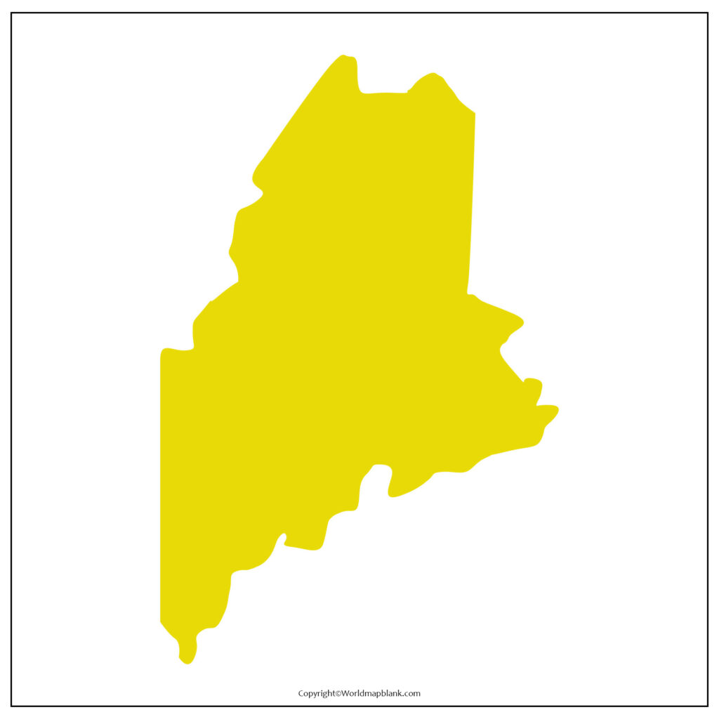 Printable Blank Map of Maine