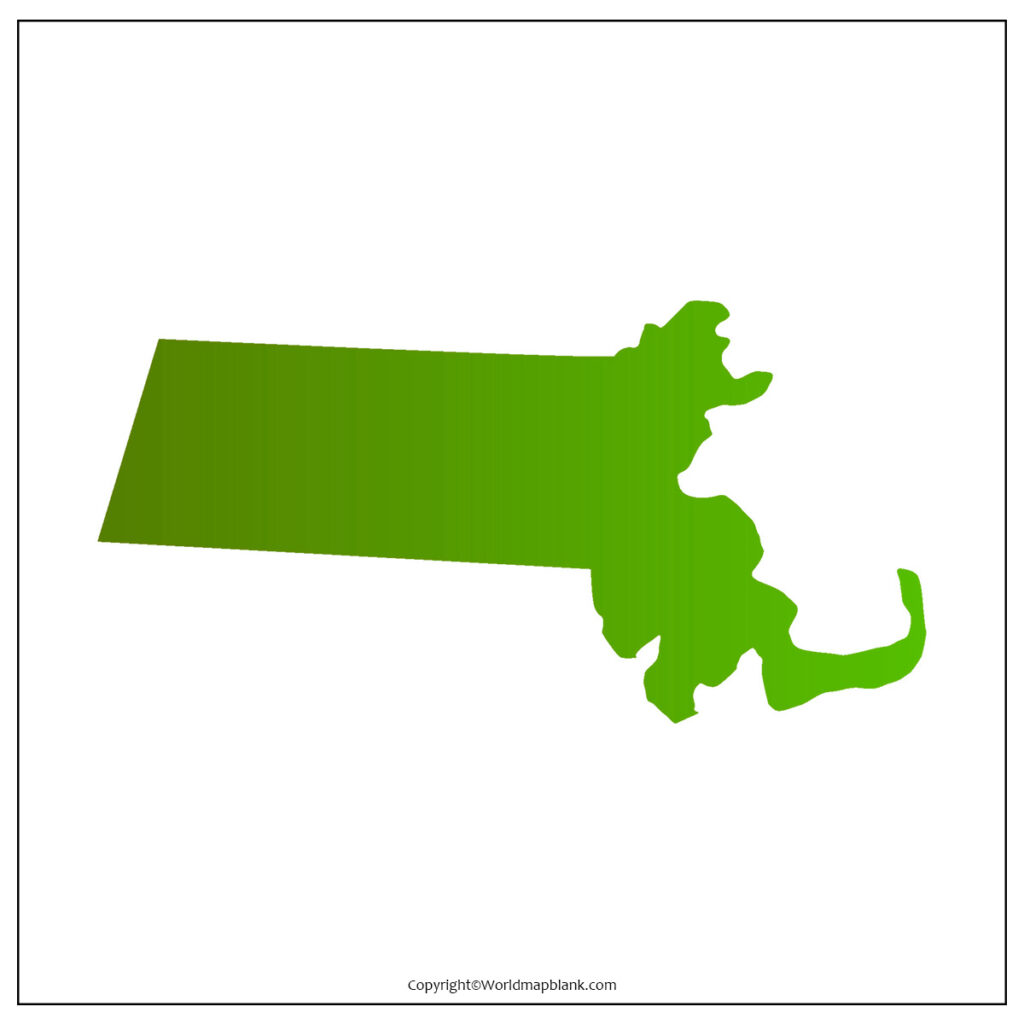 Printable Blank Map of Massachusetts